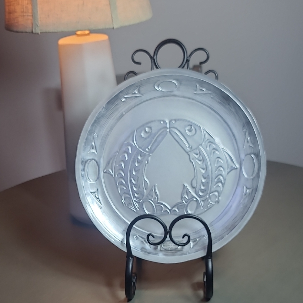 Hand Painted Turkish Embossed Glass Fish Plate